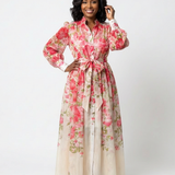 Delphine | Maxi vestido fluido de flores con mangas largas