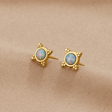 Pendientes de ópalo azul vintage