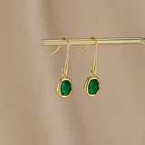Pendientes de gota de esmeralda vintage