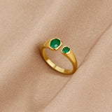 Anillo Envolvente Esmeralda Verde Vintage