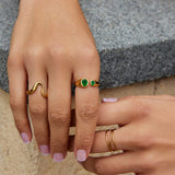 Anillo Envolvente Esmeralda Verde Vintage