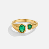 Anillo Envolvente Esmeralda Verde Vintage
