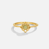 Anillo de ópalo con flor de loto vintage