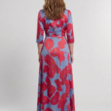Marie | Vestido Maxi Floral con Mangas Tres Cuartos