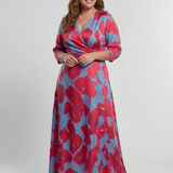 Marie | Vestido Maxi Floral con Mangas Tres Cuartos