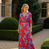 Marie | Vestido Maxi Floral con Mangas Tres Cuartos