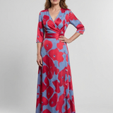 Marie | Vestido Maxi Floral con Mangas Tres Cuartos