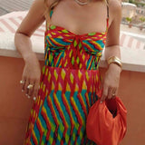 Aria - Vestido Maxi con Estampado Abstracto