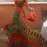 Aria - Vestido Maxi con Estampado Abstracto