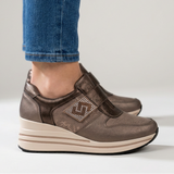 Zelinda - Zapatillas de mujer cómodas con tacón